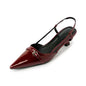 Dress Shoes Patent Leather Slip on Pointed Toe Sandals Buckle Slingbacks - Free worldwide shipping