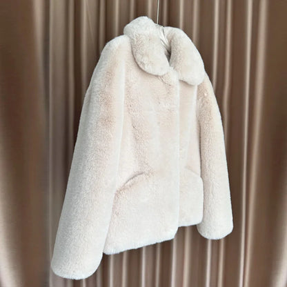 Women's Coat 2025 Winter New Korean Version fur Coat Long fox Coat Furry Maillard Medium Long Loose Brown Thick Young Commuting