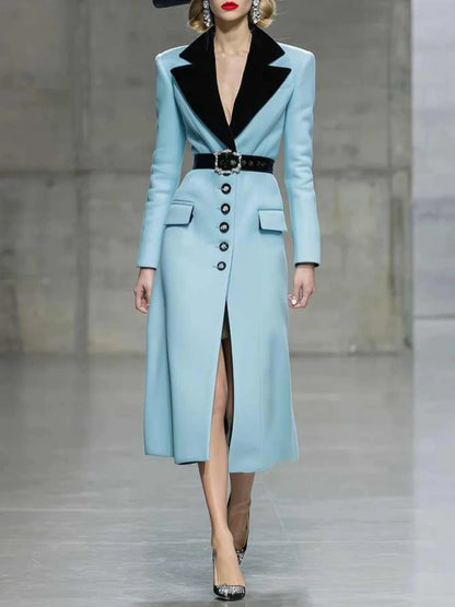 Elegant Women Woolen Overcoat 1 Piece Slim Fit Single Breasted Blazer Winter New High Street Outwear Customized