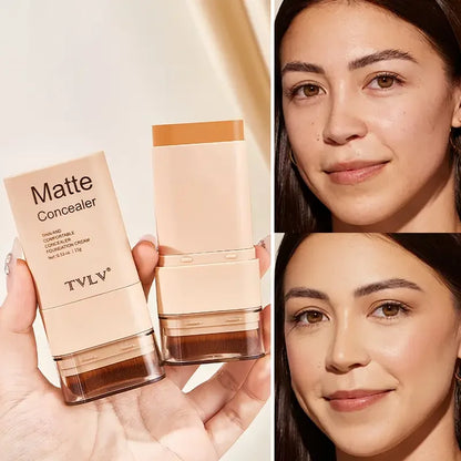 15g 2-in-1 foundation eraser double-ended concealer stick with brush head waterproof, natural makeup, long-lasting cream texture-free worldwide shipping