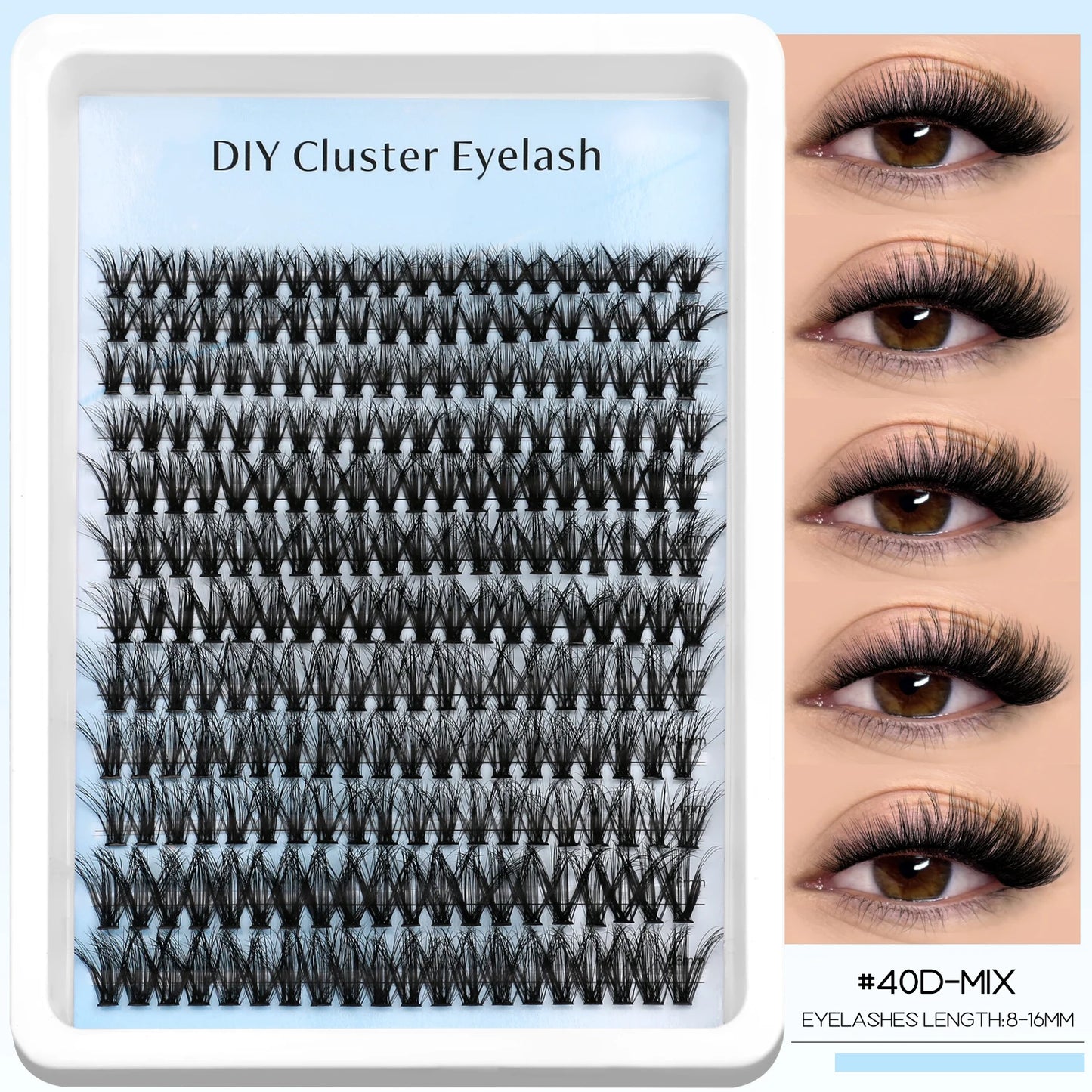 GROINNEYA Lashes Clusters Faux Mink Lashes Eyelash Extension Voluminous Fluffy Wispy Cat Eyelashes Eyelashes Clusters Makeup- free worldwide shipping