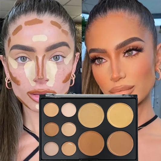 10 Colors Concealer Palette Eye Repairing Base Palette Matte Dark Circles Tattoo Contour Covering Concealer Cream Lasting Makeup- free worldwide shipping