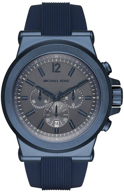 Michael Kors Men’s Chronograph Quartz Blue Silicone Strap Grey Dial 48mm Watch MK8493 - Free worldwide shipping