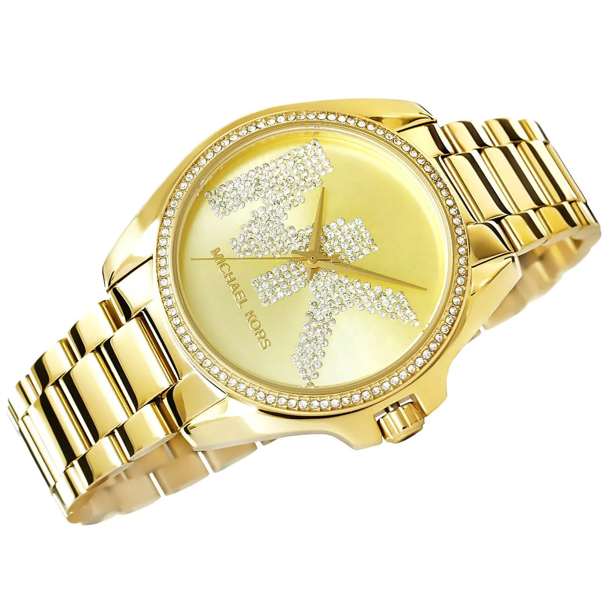 Michael Kors Women’s Quartz Stainless Steel Gold Dial 43mm Watch MK6555- free worldwide shipping
