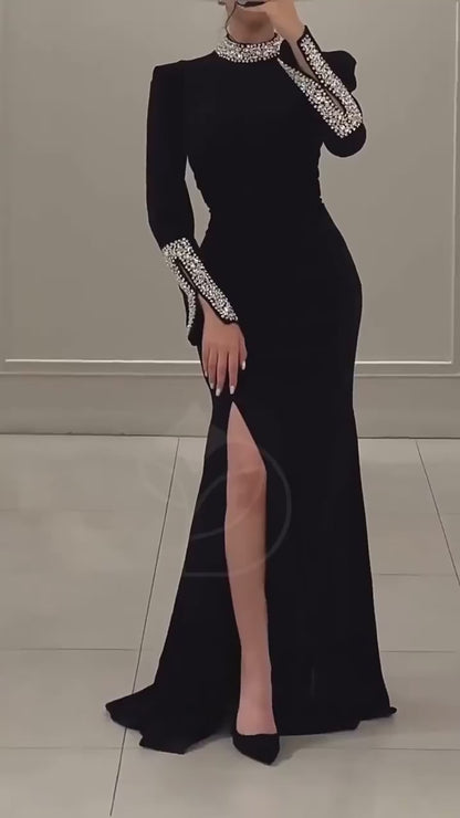 Elegant Solid High Slit Party Dress - Free Worldwide Shipping