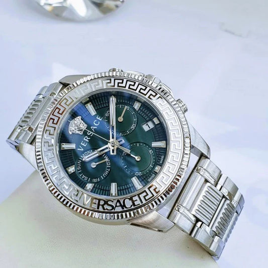 Versace Greca Action Chronograph Quartz Green Dial -Shipping free worldwide
