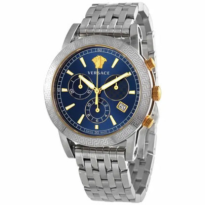 Versace Men’s Quartz Swiss Made Stainless Steel Blue Dial 40mm Watch VELT00219 - free worldwide shipping